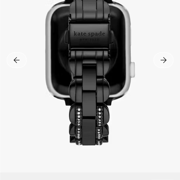 Kate Spade Glossy Black Stainless Steel Apple Watch Band fits 38-44mm - Picture 4 of 4